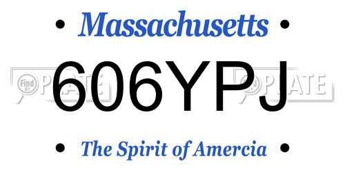 606YPJ Massachusetts License Plate