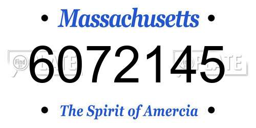 6072145 Massachusetts License Plate