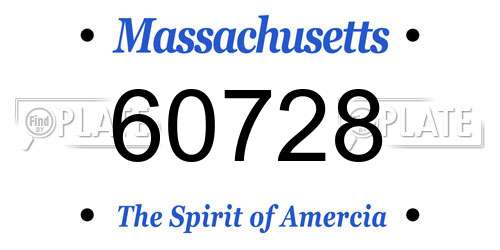 60728 Massachusetts License Plate
