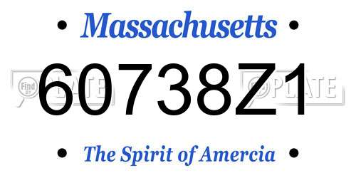 60738Z1 Massachusetts License Plate