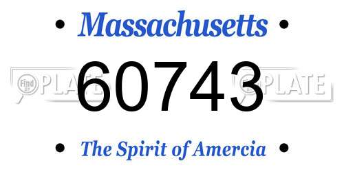 60743 Massachusetts License Plate