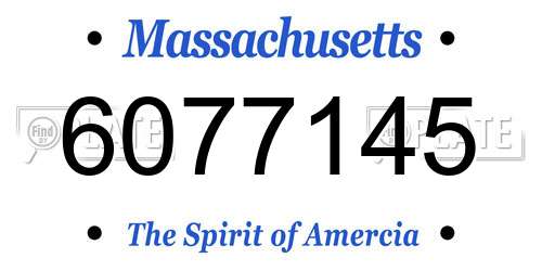 6077145 Massachusetts License Plate