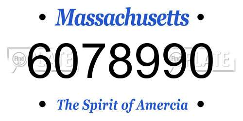 6078990 Massachusetts License Plate