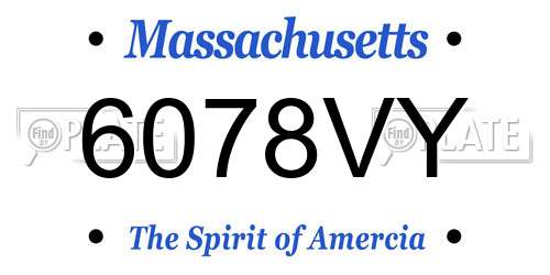 6078VY Massachusetts License Plate