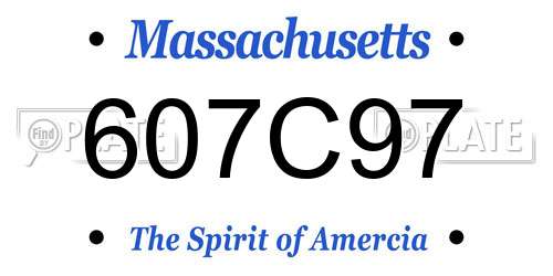 607C97 Massachusetts License Plate