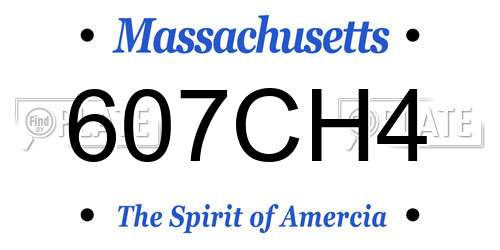 607CH4 Massachusetts License Plate