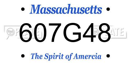 607G48 Massachusetts License Plate