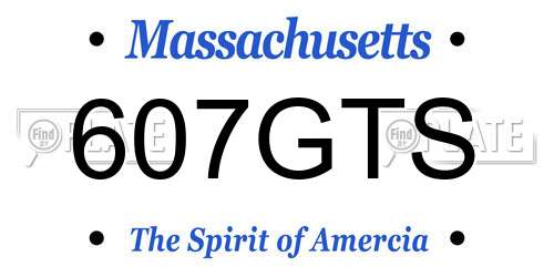 607GTS Massachusetts License Plate