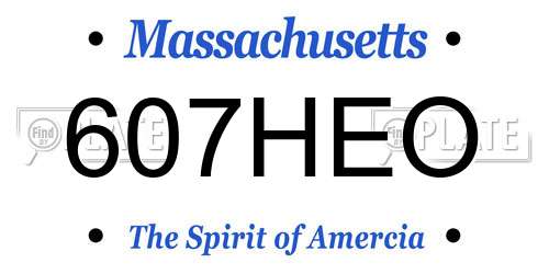 607HEO Massachusetts License Plate