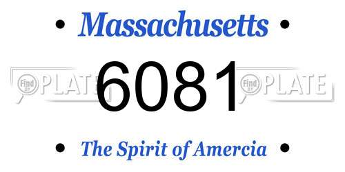 6081 Massachusetts License Plate
