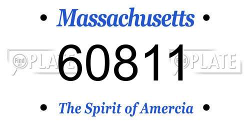 60811 Massachusetts License Plate