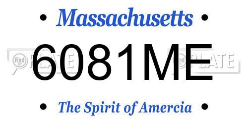 6081ME Massachusetts License Plate