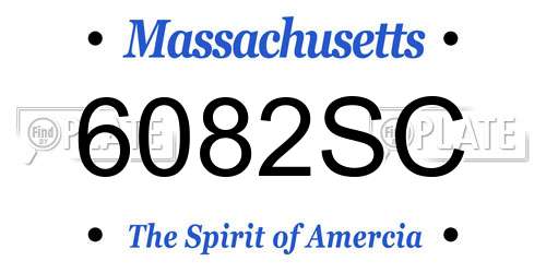 6082SC Massachusetts License Plate