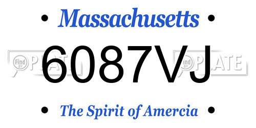 6087VJ Massachusetts License Plate