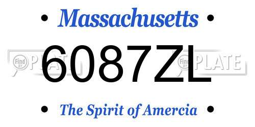 6087ZL Massachusetts License Plate