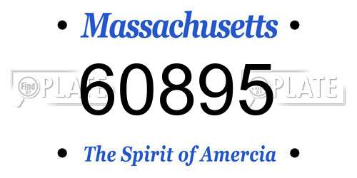 60895 Massachusetts License Plate