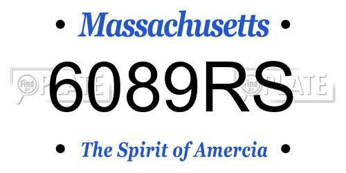 6089RS Massachusetts License Plate