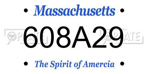 608A29 Massachusetts License Plate