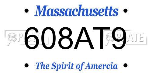 608AT9 Massachusetts License Plate