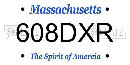 608DXR Massachusetts License Plate