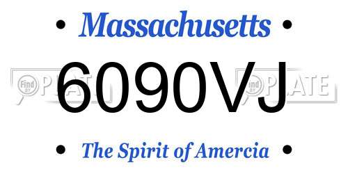 6090VJ Massachusetts License Plate