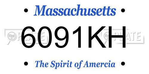 6091KH Massachusetts License Plate