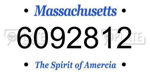 6092812 Massachusetts License Plate