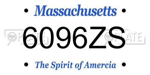 6096ZS Massachusetts License Plate