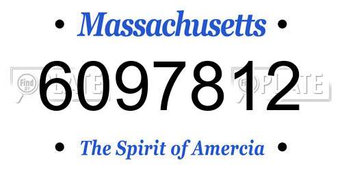 6097812 Massachusetts License Plate