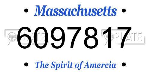6097817 Massachusetts License Plate