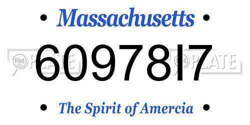 60978I7 Massachusetts License Plate