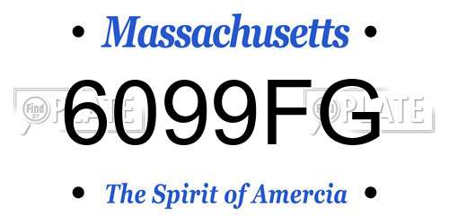 6099FG Massachusetts License Plate