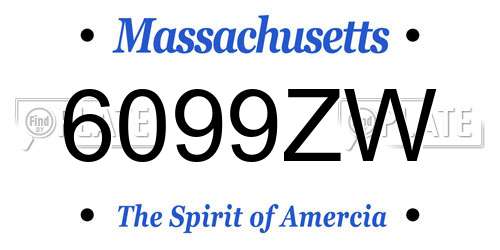6099ZW Massachusetts License Plate