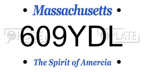 609YDL Massachusetts License Plate