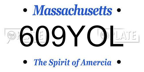 609YOL Massachusetts License Plate