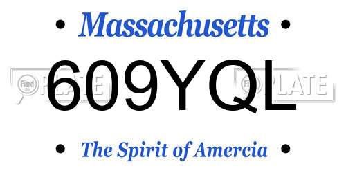 609YQL Massachusetts License Plate