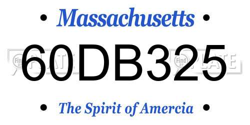60DB325 Massachusetts License Plate