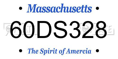 60DS328 Massachusetts License Plate