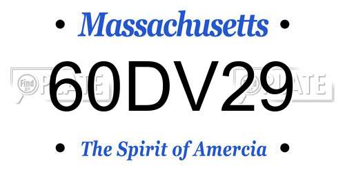 60DV29 Massachusetts License Plate