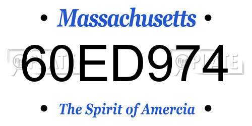 60ED974 Massachusetts License Plate