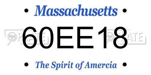 60EE18 Massachusetts License Plate