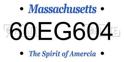 60EG604 Massachusetts License Plate