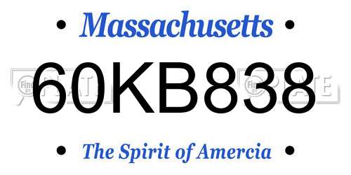 60KB838 Massachusetts License Plate