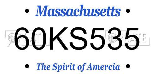 60KS535 Massachusetts License Plate