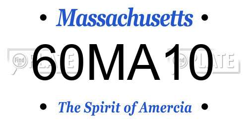 60MA10 Massachusetts License Plate