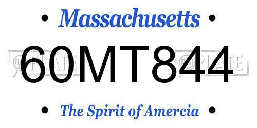 60MT844 Massachusetts License Plate