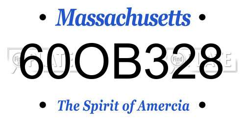 60OB328 Massachusetts License Plate