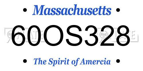 60OS328 Massachusetts License Plate