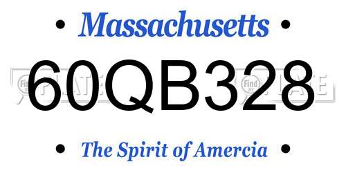 60QB328 Massachusetts License Plate