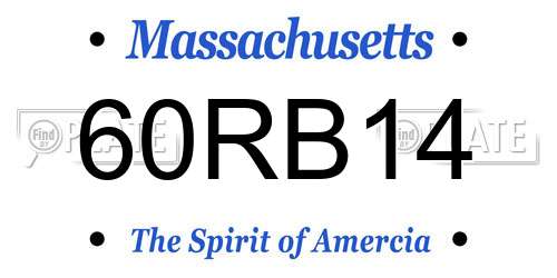 60RB14 Massachusetts License Plate